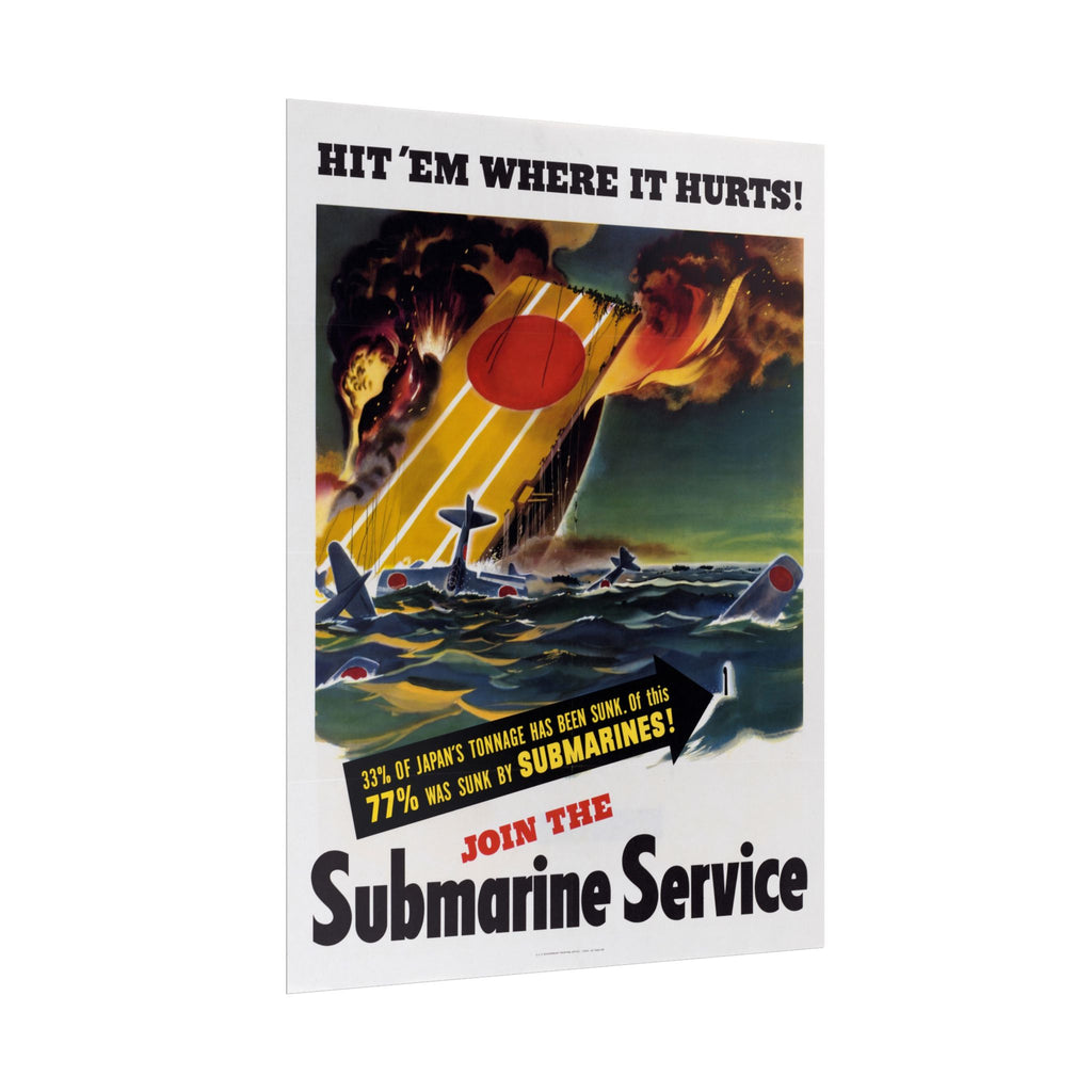 Join the Submarine Service – WWII Navy Recruitment Propaganda Poster